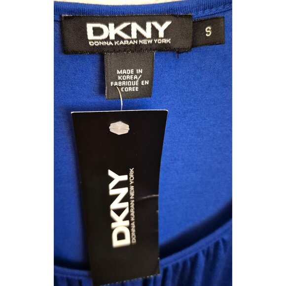 DKNY Bright Blue Pullon On Elastic Waist Casual Dress Size S, NWT - Picture 6 of 7